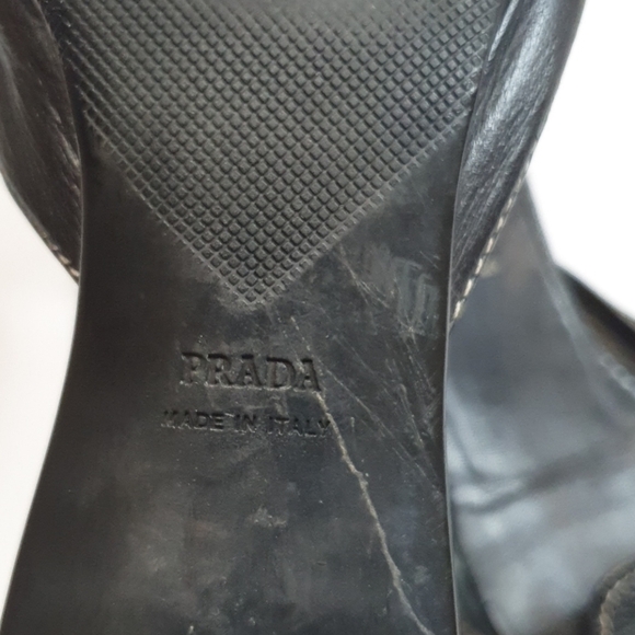 Prada Black Leather Mules - Picture 5 of 5